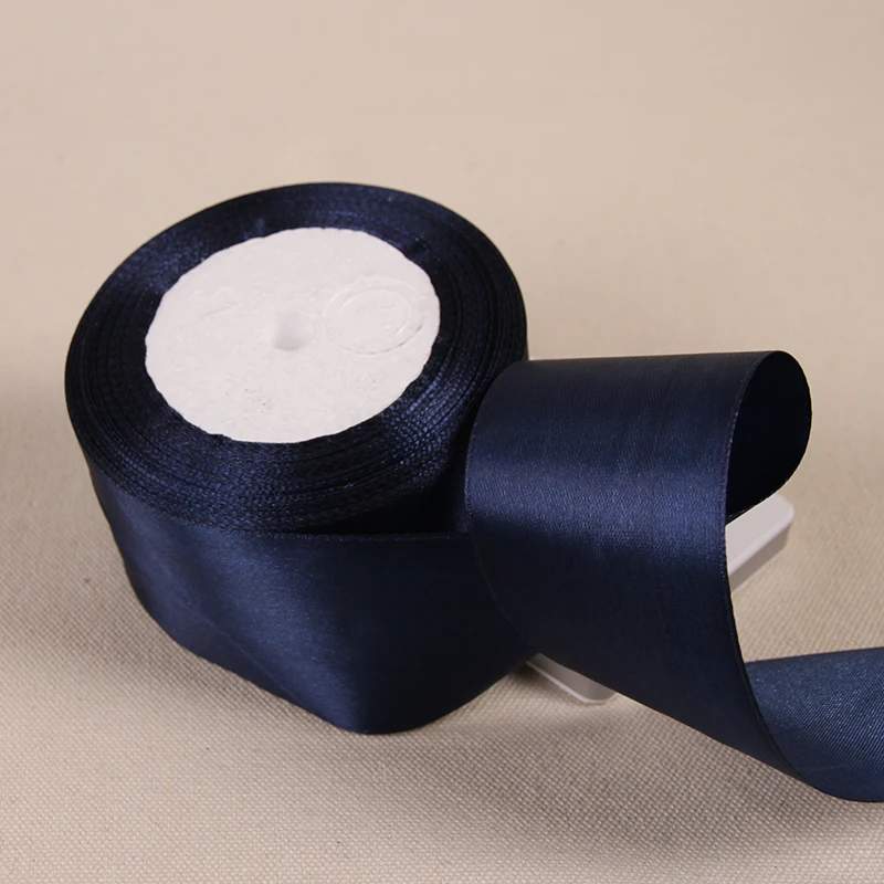 6mm 10mm 15mm 20mm 25mm 40mm 50mm Deep Blue Satin Ribbons DIY Crafts Supplies Wedding Decoration Gift Wrapping Navy Blue Ribbons