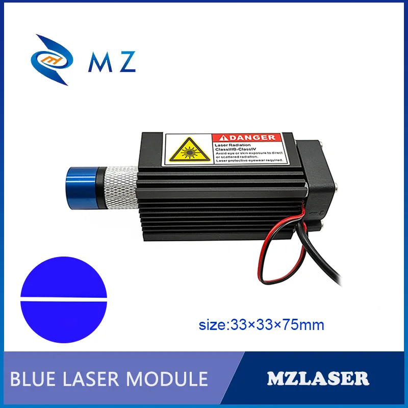 High Brightness Adjustable Focusing Powell Lens 450nm 300mw 500mw 800mw 1000mw Blue Line Laser Diode Module With Bracket+Adapter