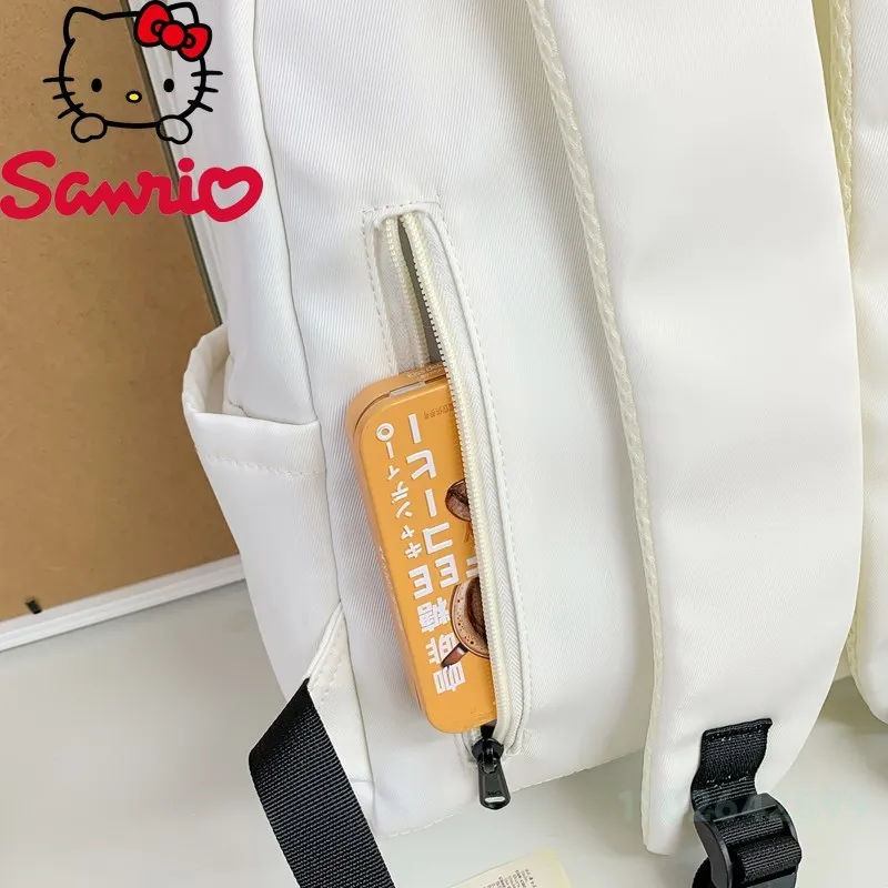  Hello Kitty New Backpack Student School Bag Unisex Cute Simple Solid Color Large Capacity Cartoon Print