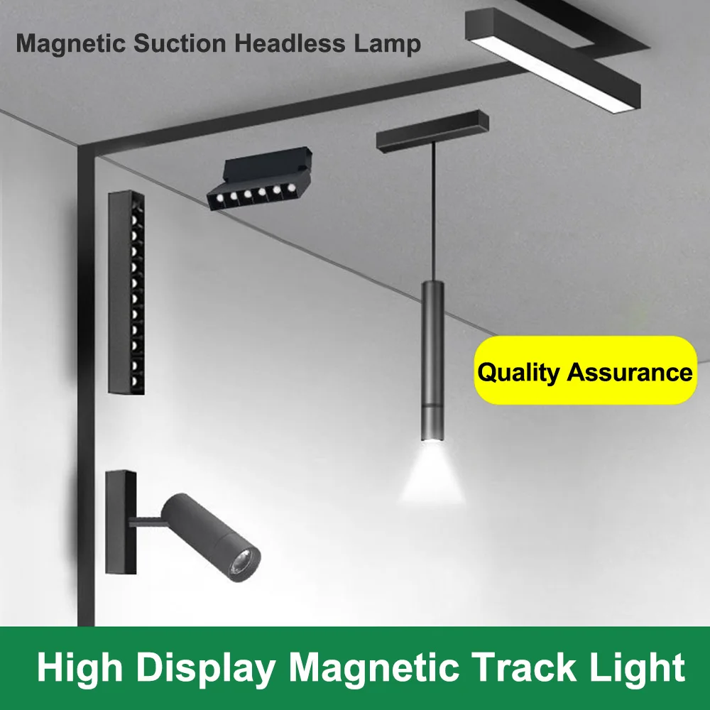 Modern Recessed Magnetic Track Light Design LED Light Track Corner Connector Magnetic Track Ceiling System Indoor Track Strip