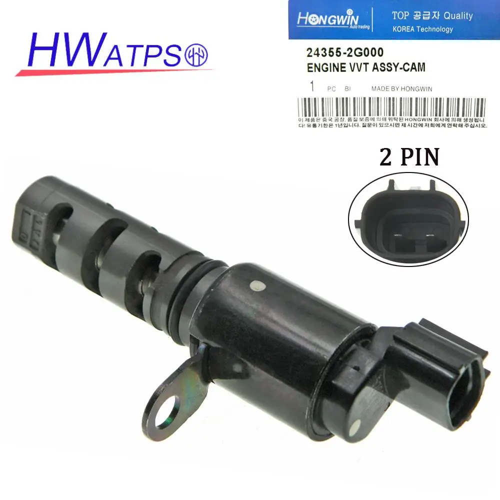 Solenoide de sincronización Variable VVT para coche 24355-2G000 para Hyundai Genesis Coupe Sonata Santa Fe Tucson Kia Forte Koup Optima Sorento 2.4L