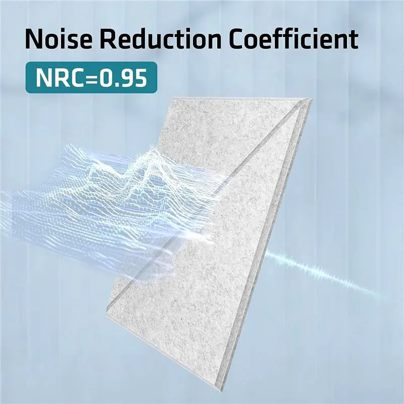 BHTS-12 Pack Acoustic Panels, 12 X 12Inch Decorative Soundproofing Panels, Wall And Ceiling Acoustical Panels Silver Grey Easy T