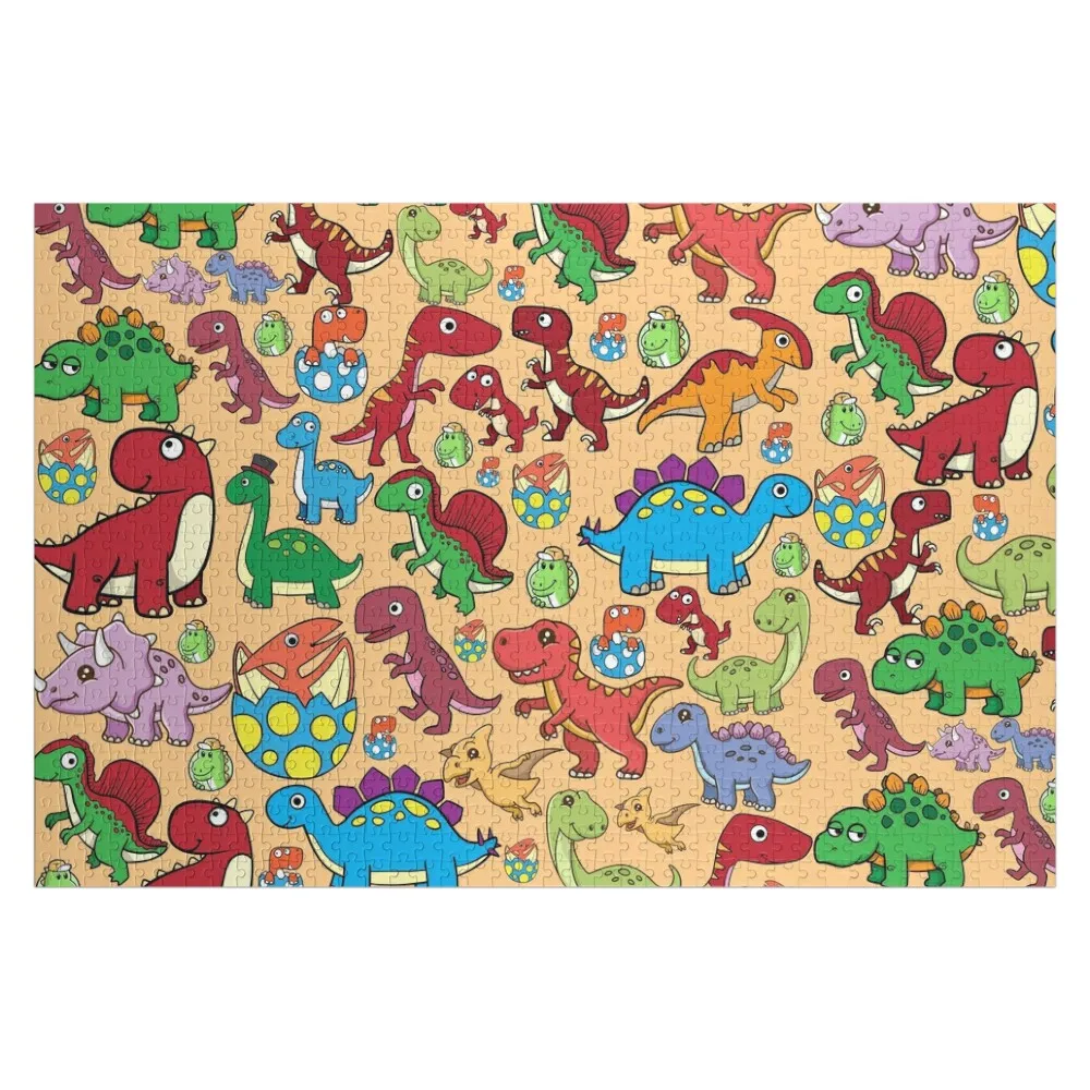 

Fun Dinosaur pattern Jigsaw Puzzle Custom Child Gift Customs With Photo Puzzle