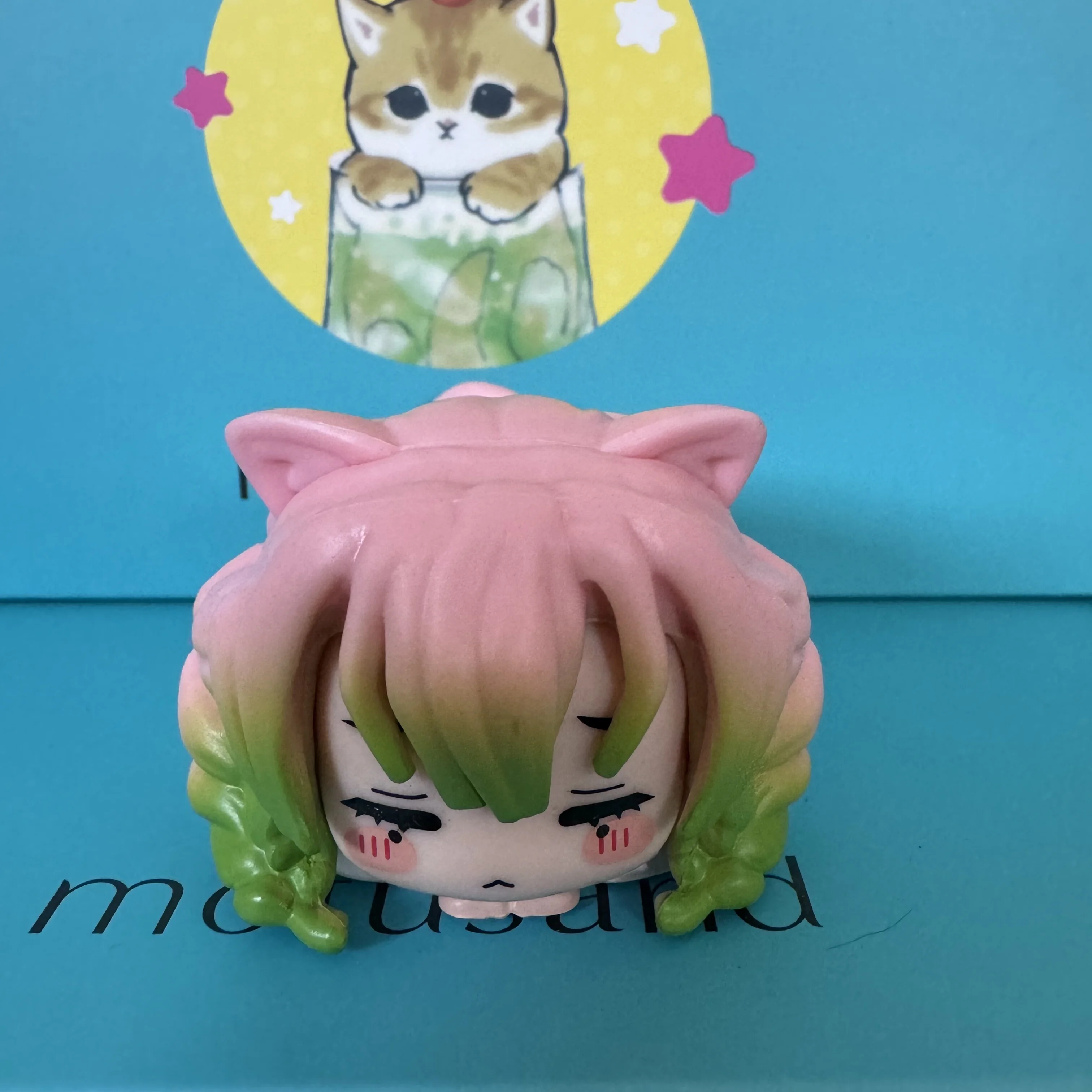 Demon Slayer Liggende Kat Oor Tokito Muichiro Blind Box Prank Pop Anime Bureau Decor Geschenken Action Figure Model Speelgoed