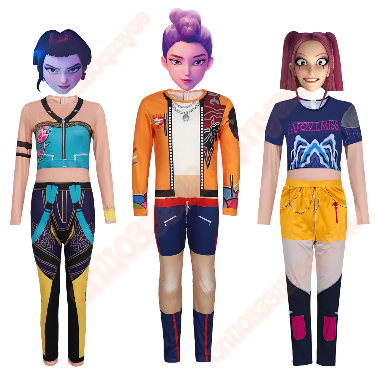 

2025 Kids Zoey KPop Demon Hunters Cosplay Jumpsuit Costume for Mira Rumi zoey Girl Group Roleplay Bodysuit Outfits Halloween