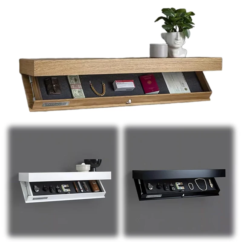 Magic Flap Designer Shelf With Secret Compartment Concealed Floating Shelf Wall-Mounted Storage Solution Hidden Furniture