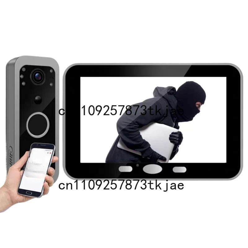 Smart Video Doorbell Split Mobile Phone WiFi Remote Video Call Cat Eye Camera with Screen