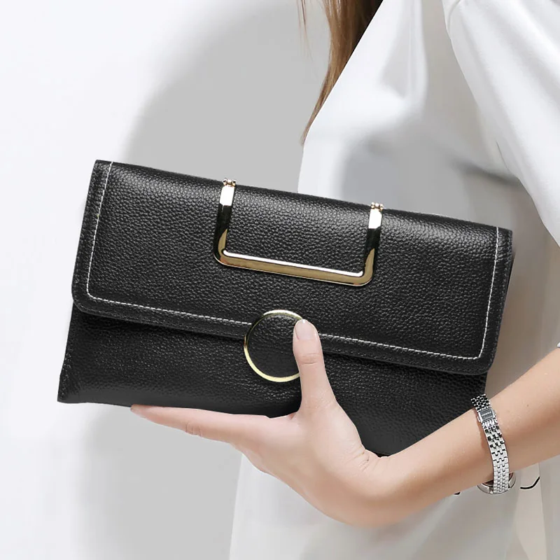 Clutch Bag Female Messenger Bag Ladies Genuine Leather Handbag Small Women Envelope Clutches Flap Crossbody Shoulder Bag