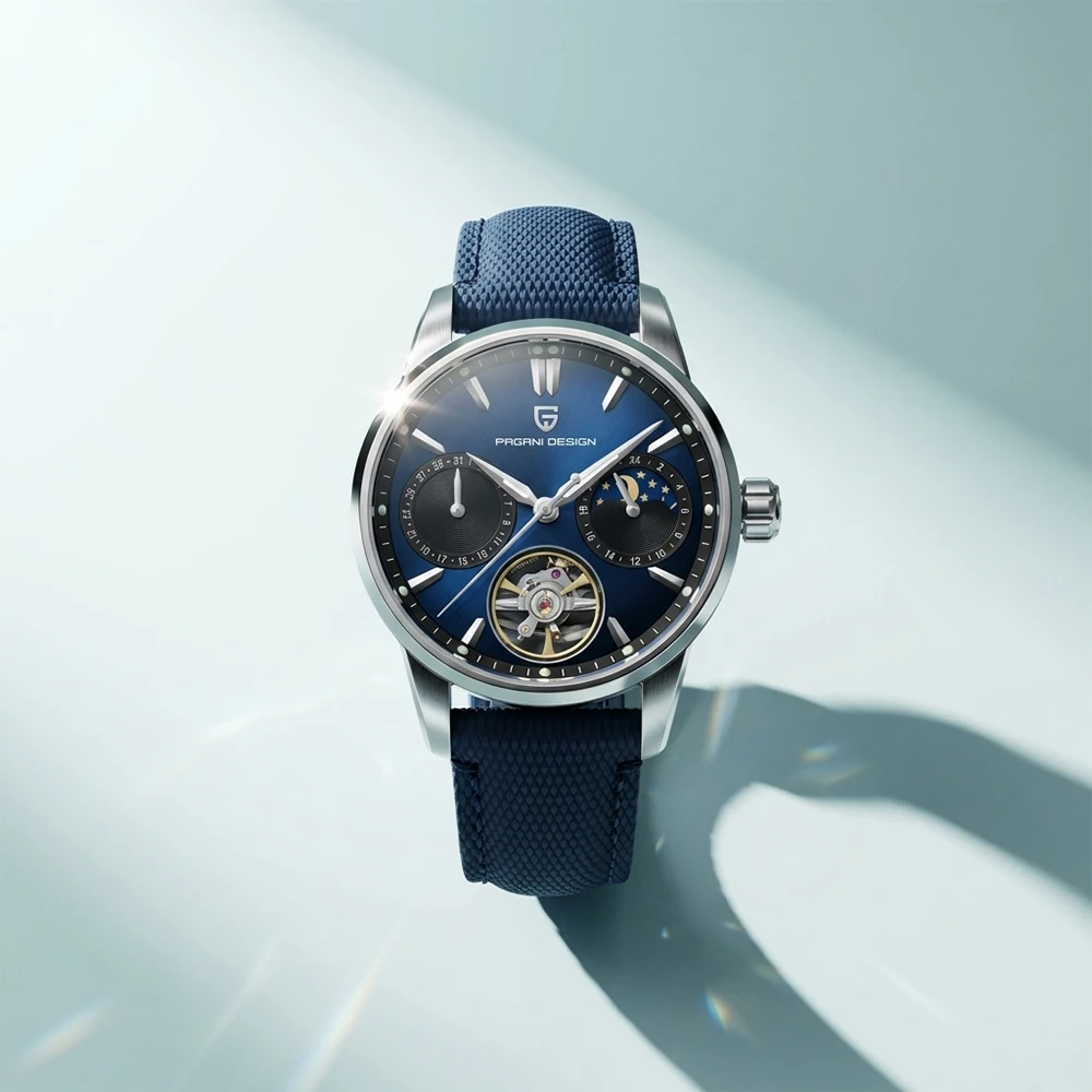

PAGANI DESIGN PD-YS021 Automatic Mechanical Watch Men Moon Phase Tourbillon Hollow Dial Waterproof Luminous Sports Wrist watch