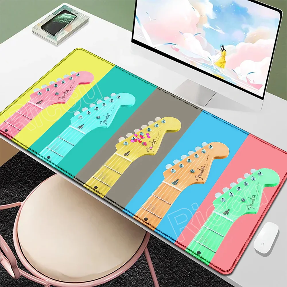Large Xxl Mousepad Kawaii Guitar Mouse Pad Gamer Keyboard Mat Game Mats Office Accessories Mausepad Gaming Computer Table Stitch