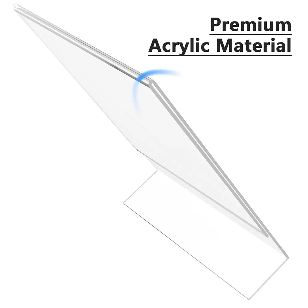 Tempat Tanda Akrilik 6 Pa 8.5X11, Tempat Kertas Plastik dengan Bagian Belakang Miring Vertikal, Gambar P Bingkai Tampilan Berdiri Flyer dan