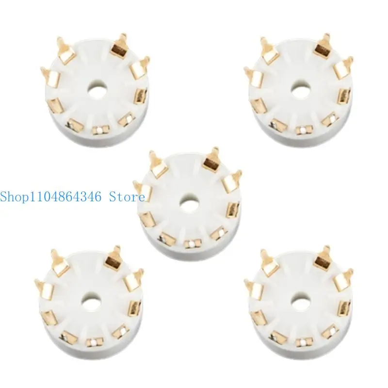 5pcs Ceramic 9 Pin B9A PCB MOUNT Tube Socket for 12AX7,12AT7,12AU7,ECC83,ECC82,E88CC 6922 6p1 6p14 6n1 6N2 6N3 6n11