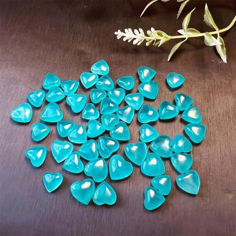 2pcs Natural Amazonite Heart Pendant Crystal Carving Polishing Mature Charm Jewelry Birthday Present Holiday Gift 10mm