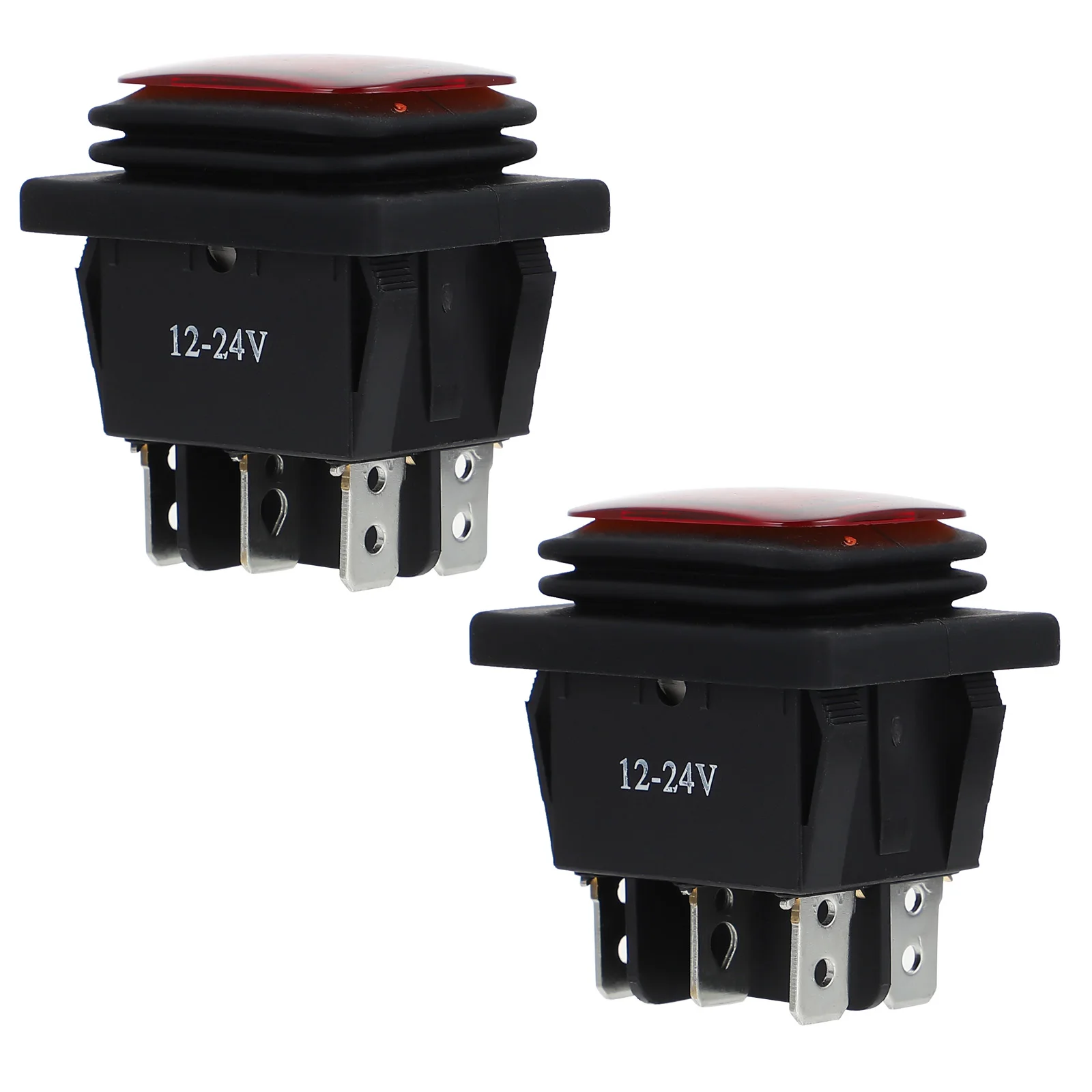 

2 pcs Rocker Switch Waterproof On-Off Boat Car Motorcycle Electrical Equipment Flame-Retardant Compact Safe High-Conductivity