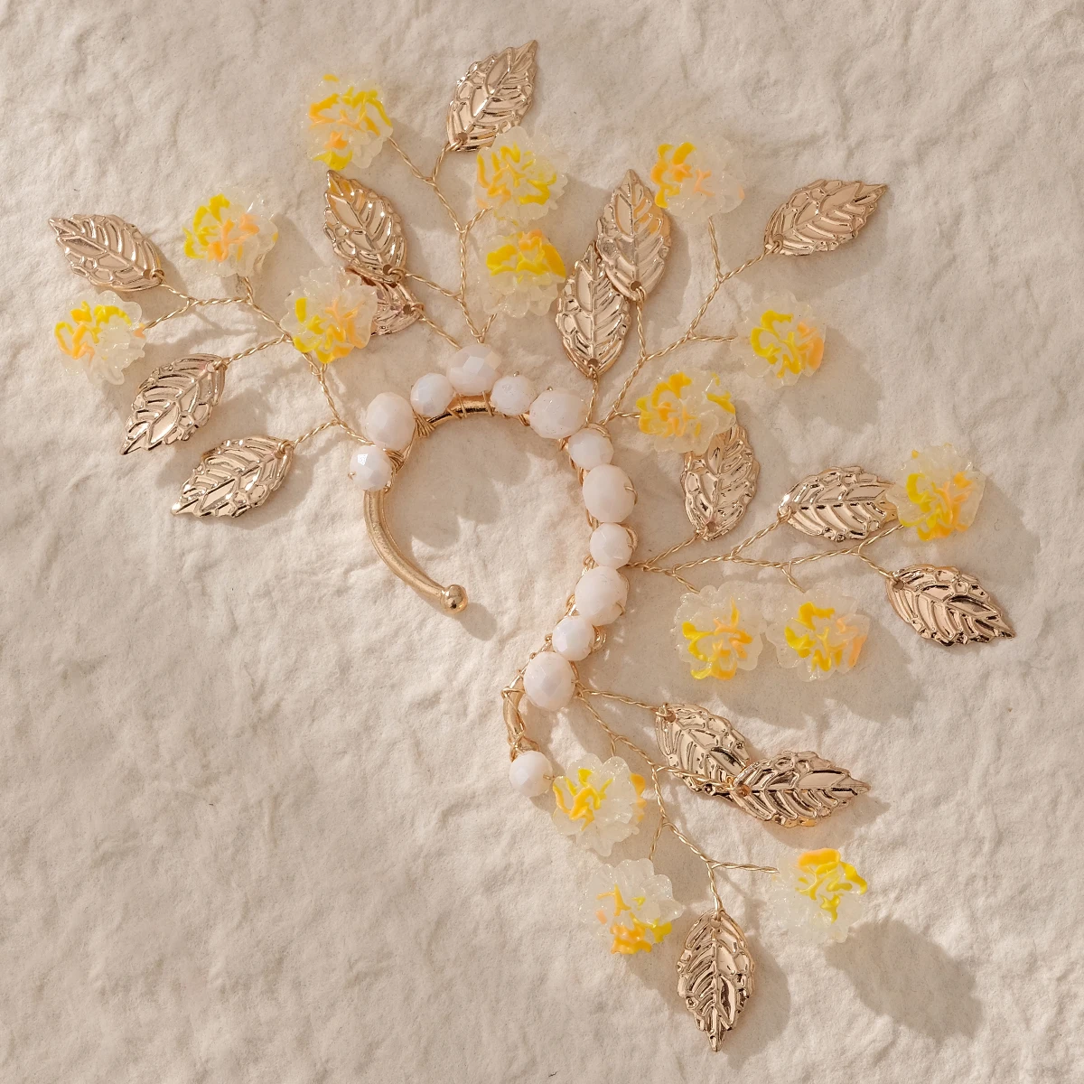 Luxus Metall Ohr Knochen Clips Braut Prinzessin Schmuck Perle und Strass handgemachte Ohrring Clips Prom Zubehör Geburtstagsgeschenke – Detail 8