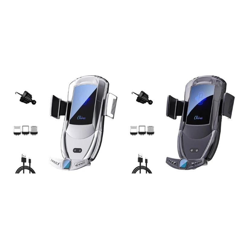 Auto-clamping Cellphone Holder Support Stand Charging Dock Wireless 40W QC3.0 for Android iOS Device Dropship