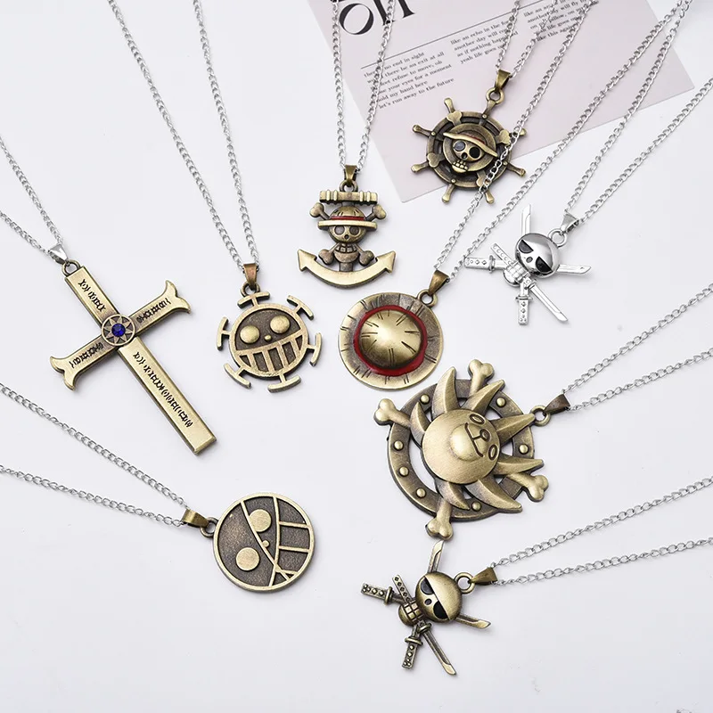 

Ожерелье из аниме One Piece соломенная шляпа Луффи Zoro Crossbones знак периферийное аниме Пираты винтажное ожерелье крутой праздничный подарок