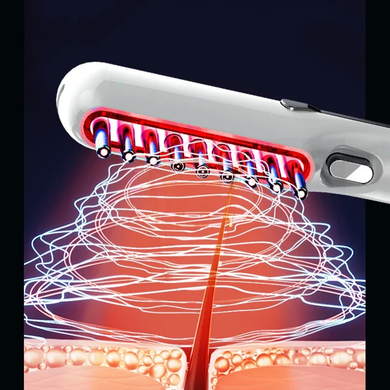 

Электрическая массажная расческа со светодиодной подсветкой, аппликатор для роста волос, против выпадения волос, массажная щетка для головы, женское лечение кожи головы