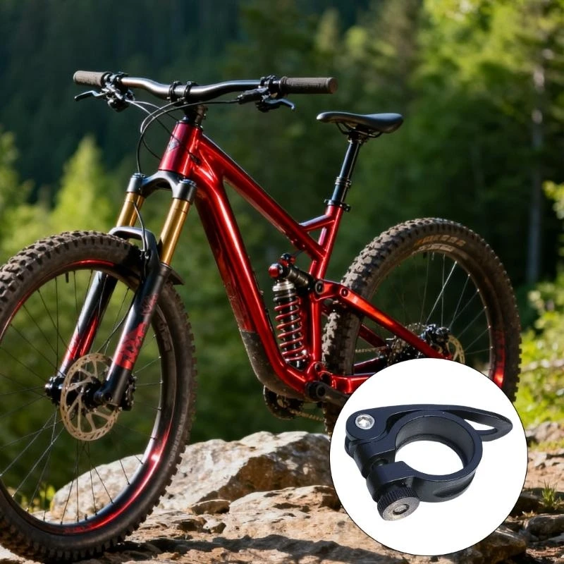 5asd Aluminium Alloys Seatpost Clamp Tube Clamp Road Bike Seat Tube Clip Bike Saddles Seat Clamp Easy to Installation