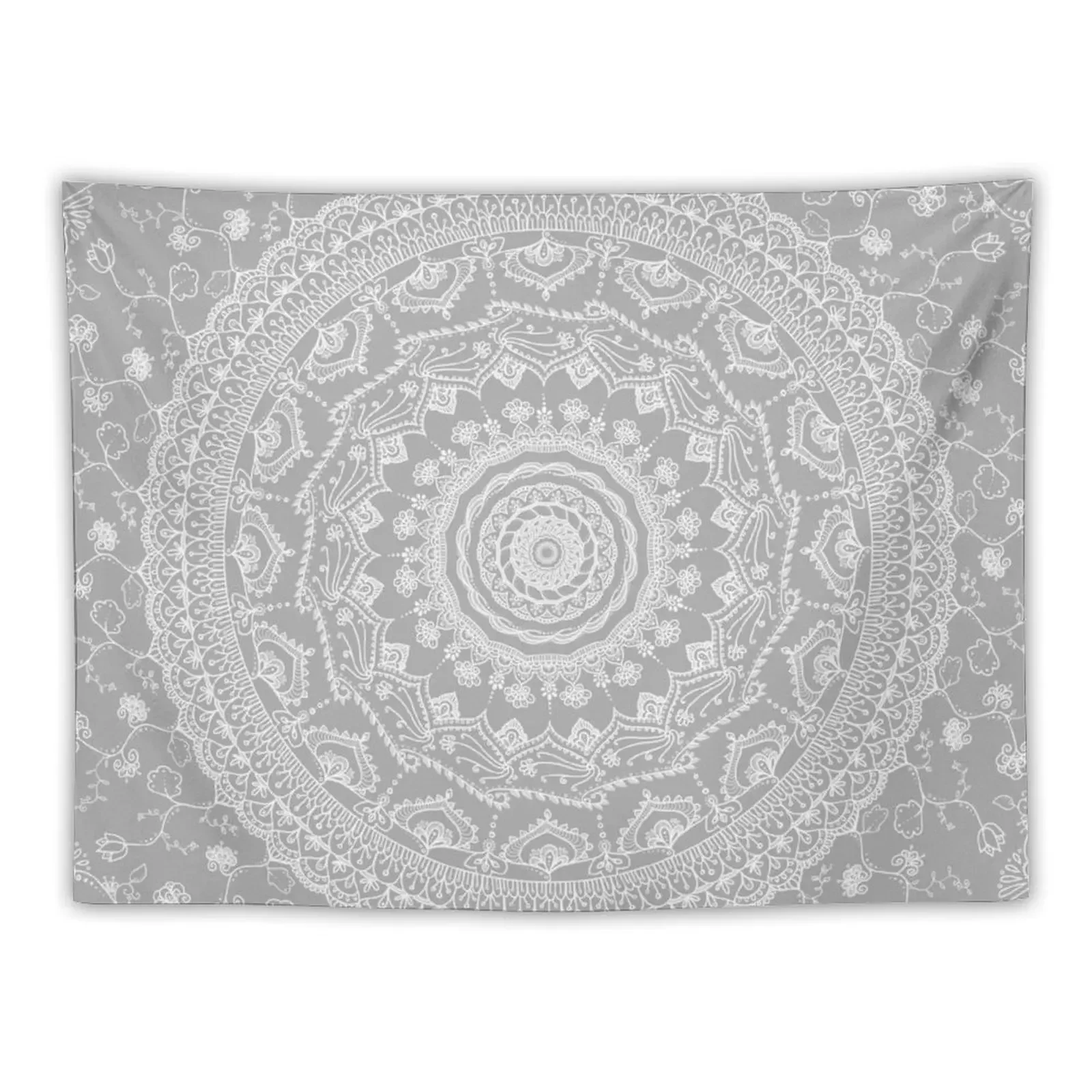 

Secret garden mandala in soft gray Tapestry Wallpapers Home Decor Wall Mural House Decorations Tapestry