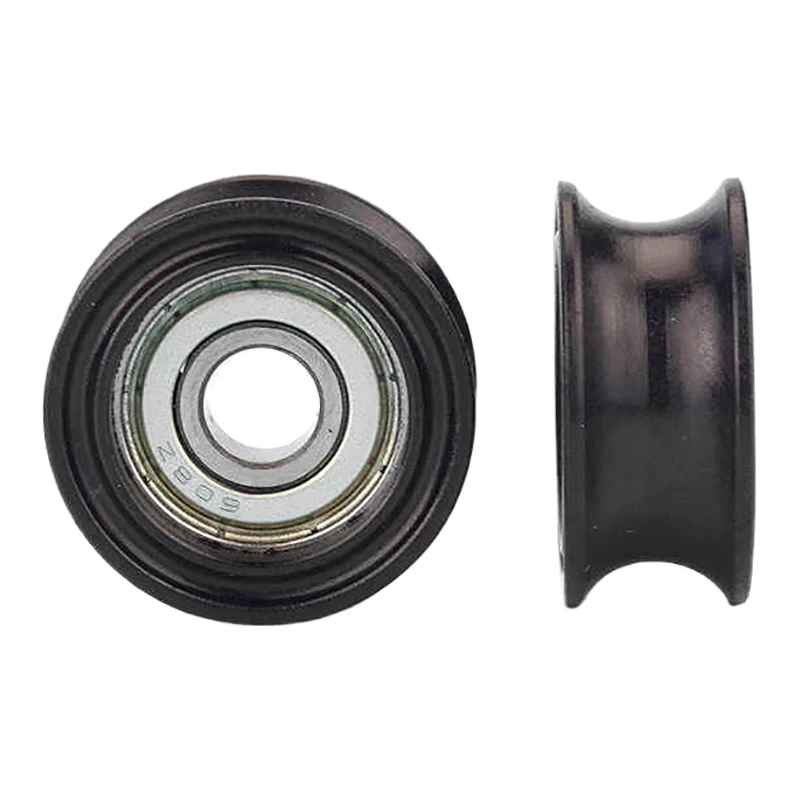 B*1Pcs Wheel 608 Bearing Moving Pulley Rubber Roller Mute Elasticity Roller Pulley  8*30*13mm U-shaped Bearing Roller Guide