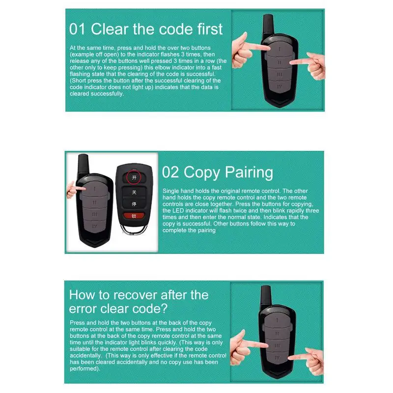 ناسخ ريموت كنترول 4 أزرار وحدة تحكم المصعد عن بعد المتداول باب تحكم 433 ميجا هرتز برمجة التعلم مفتاح فوب