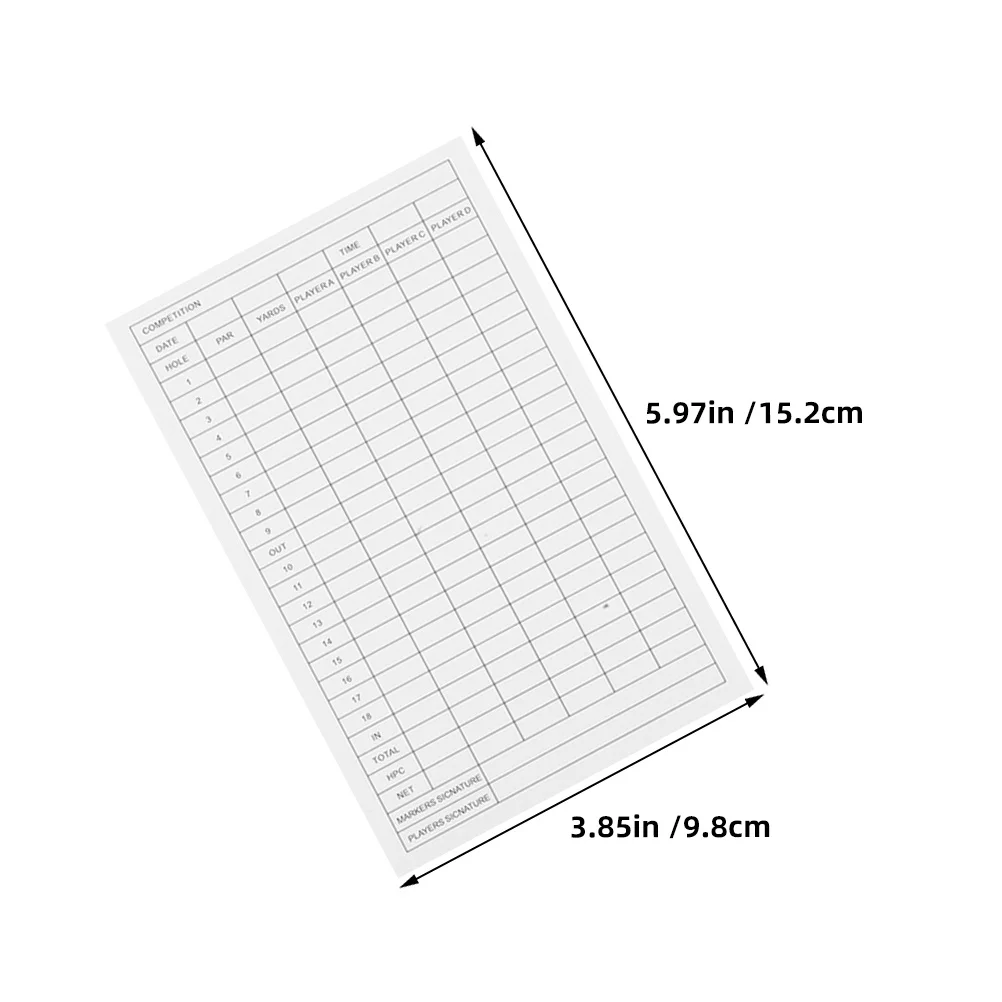 35Pcs Golf Scorecard Waterproof Coated Paper Score Tracking Sheets for Golf Competition Casual Rounds Stat Recording