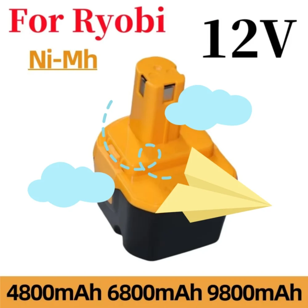 

Сменная Ni-MH батарея 12В для Ryobi с емкостью 4.8/6.8/9.8Ач, совместимая с 1400652 BID1211 B-8286 BPT1025 RY-1204