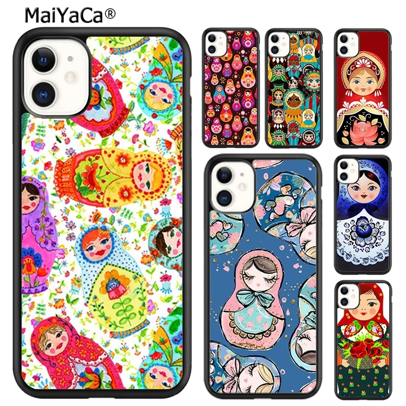 MaiYaCa Babushka Matryoshka Red Russian Doll Phone Case For iPhone 16 15 14 plus XR XS 11 12 13 pro max Cover coque