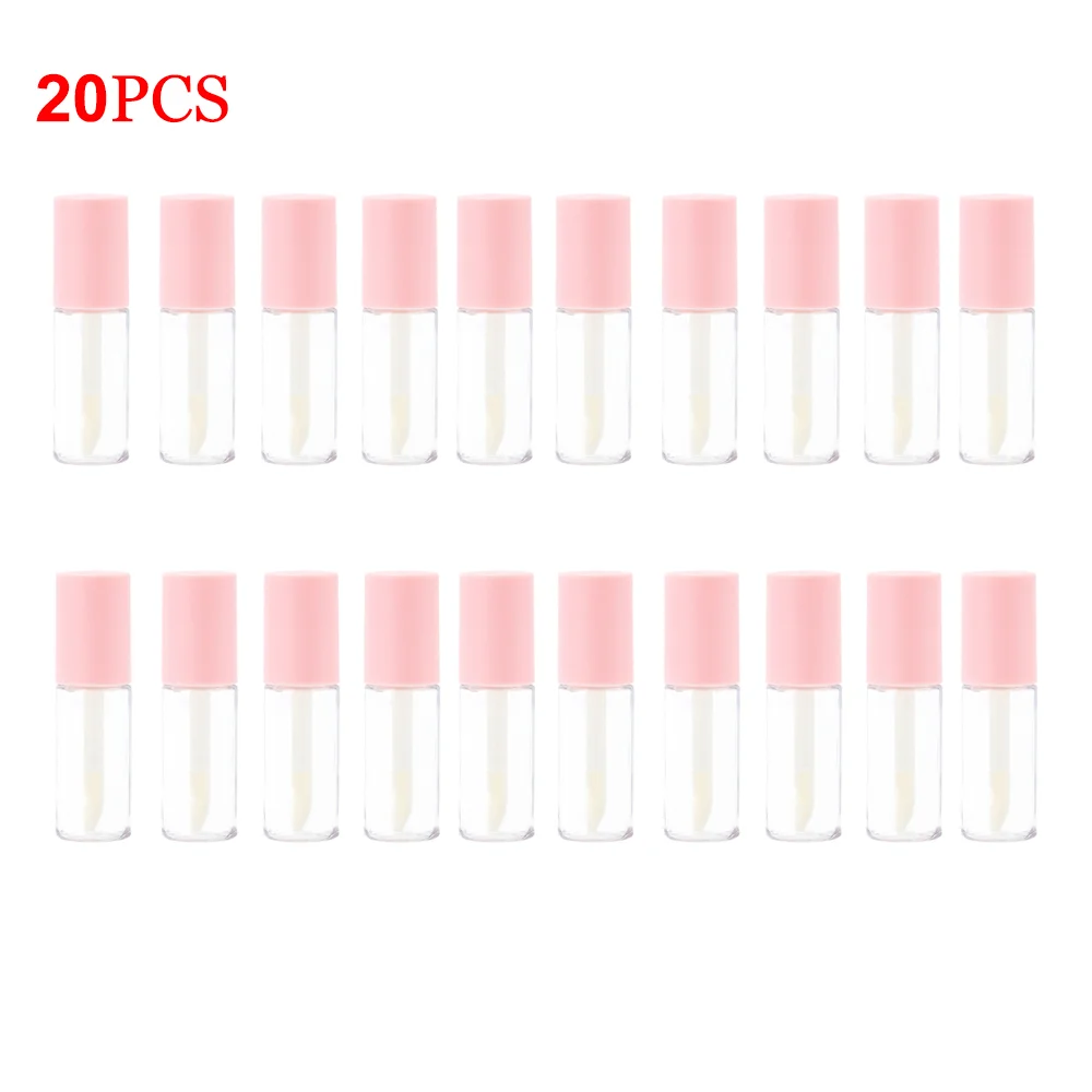 20/10pcs 3ML Empty Lip Gloss Tube DIY Plastic Elegant Liquid Lipstick Container Round Lipgloss Cosmetic Sample Refillable Bottle view 3