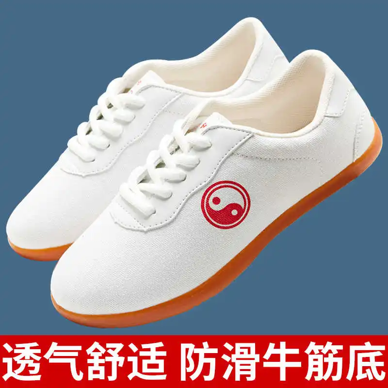 Tai Chi Canvas Shoes with Rubber Sole, Men's Martial Arts Performance Shoes, Summer Tai Chi Training Shoes, Women's Breathable