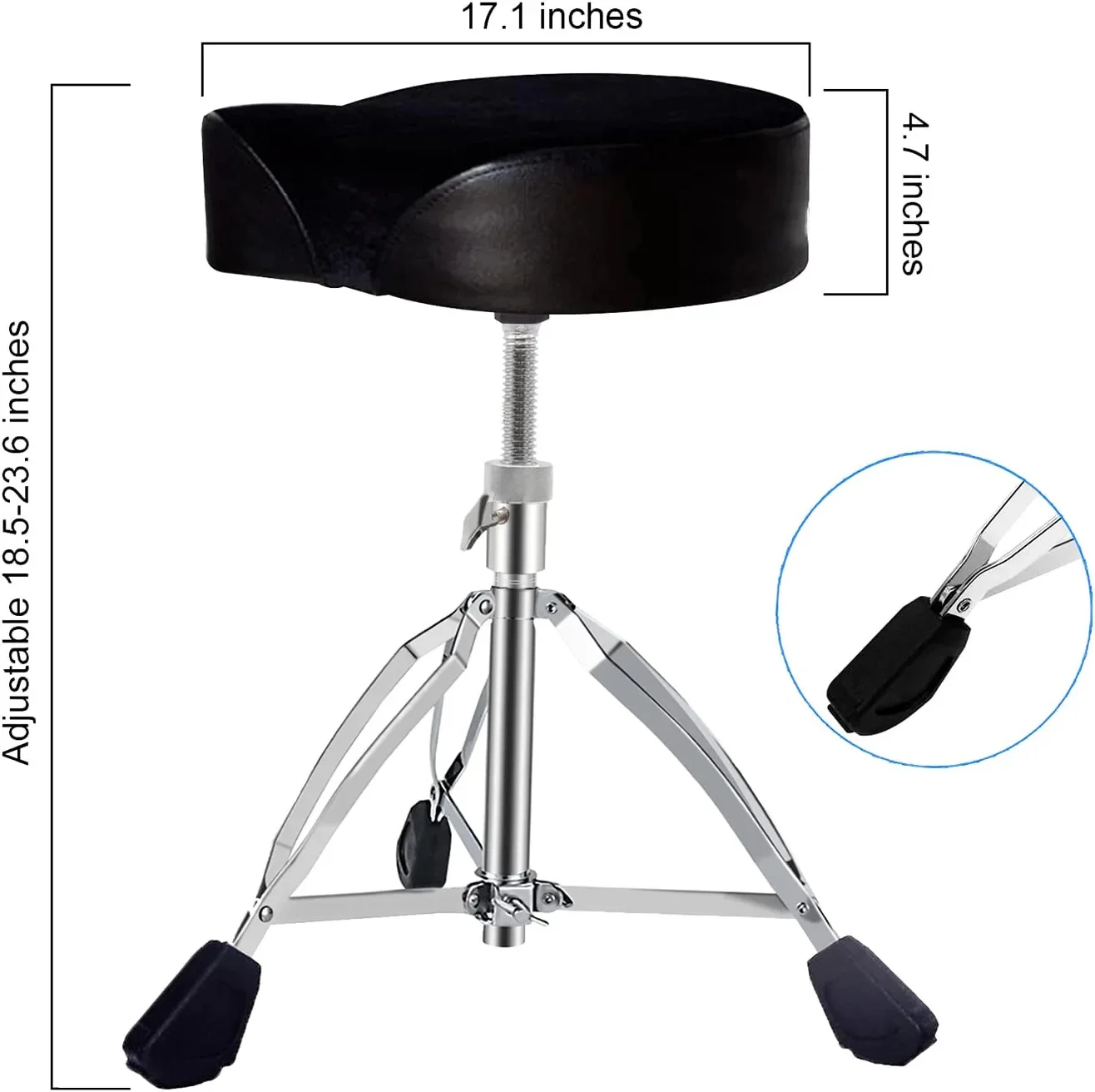 Elegant Style Drum Throne X-Brace Foldable Structure High Quality Metal Material Height Adjustable Padded Drum Stool