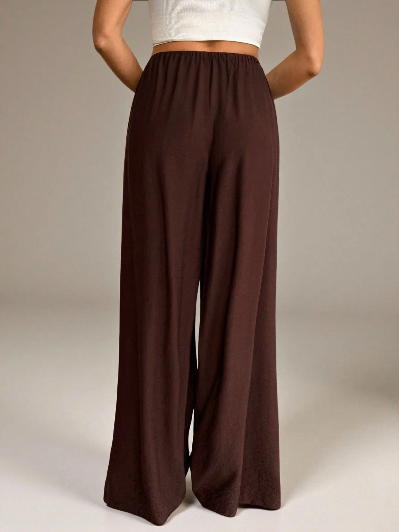 

Женские широкие брюки с завязками на талии, повседневные, свободного кроя