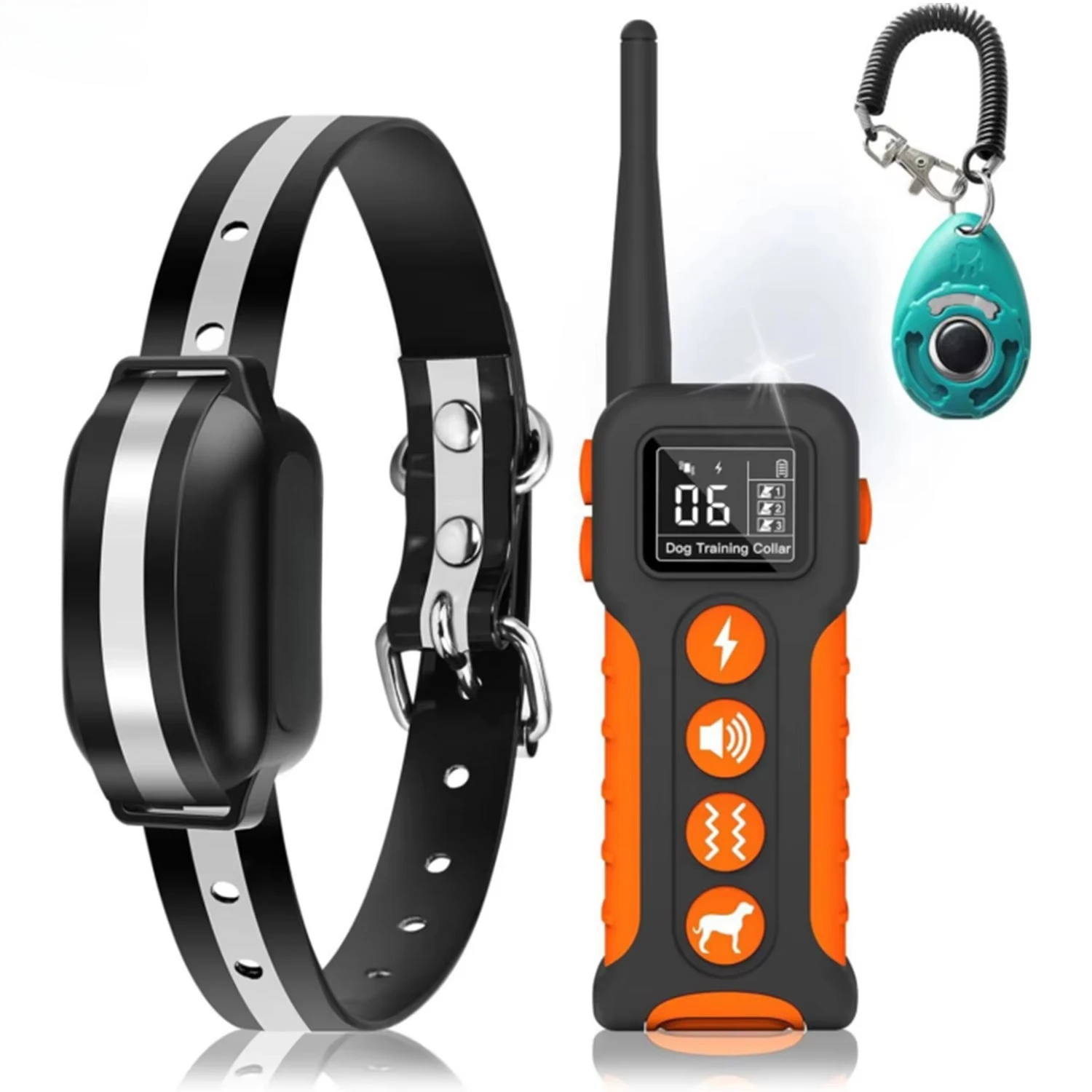 

IPX7 Водонепроницаемый 3300 футов перезаряжаемый человеческий шоковый ошейник для дрессировки собак для больших собак