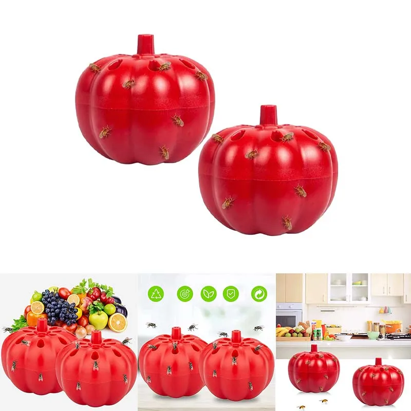 

2pcs Creative New Pumpkin Fruit Insect Trap Non-toxic Fruit Insect Trap Tool Furniture Decoration Husehold Garden Fram Supplies