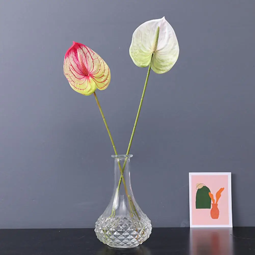 Fashion Fake Anthurium  Exquisite Fresh-keeping Anthurium Fake Flowers  Decoration Simulation Flower Plant