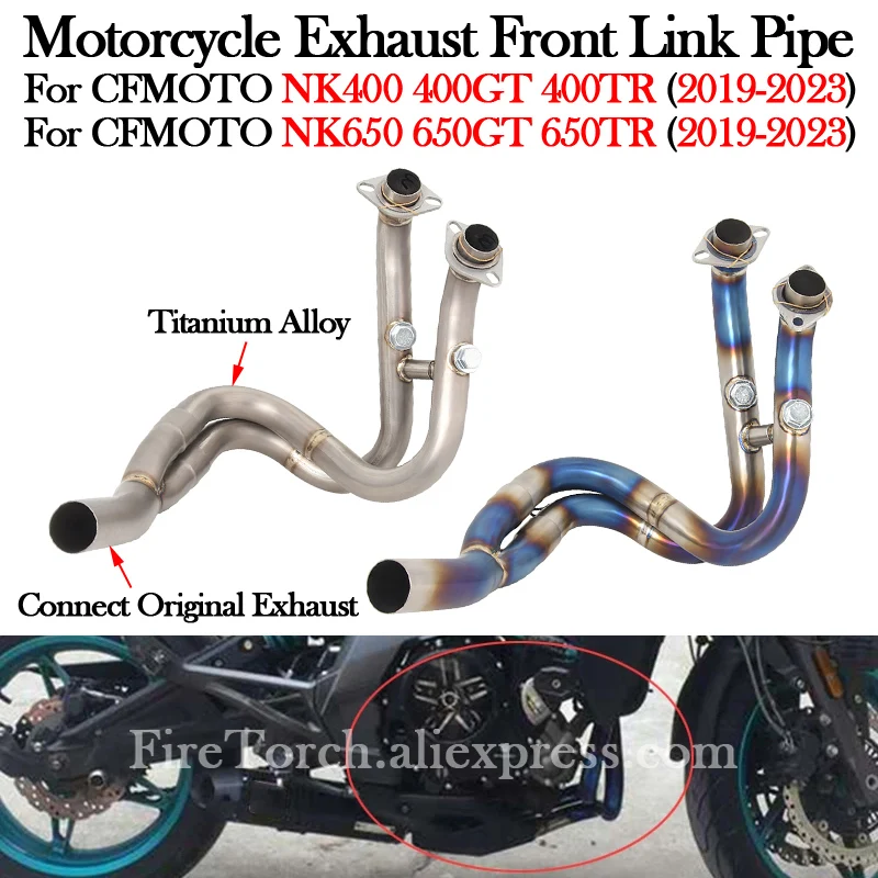 

Plug And Play For CFMOTO NK400 400GT 400TR NK650 600GT 600TR 2019 - 2023 Motorcycle Exhaust Muffler Escape Moto Front Link Pipe