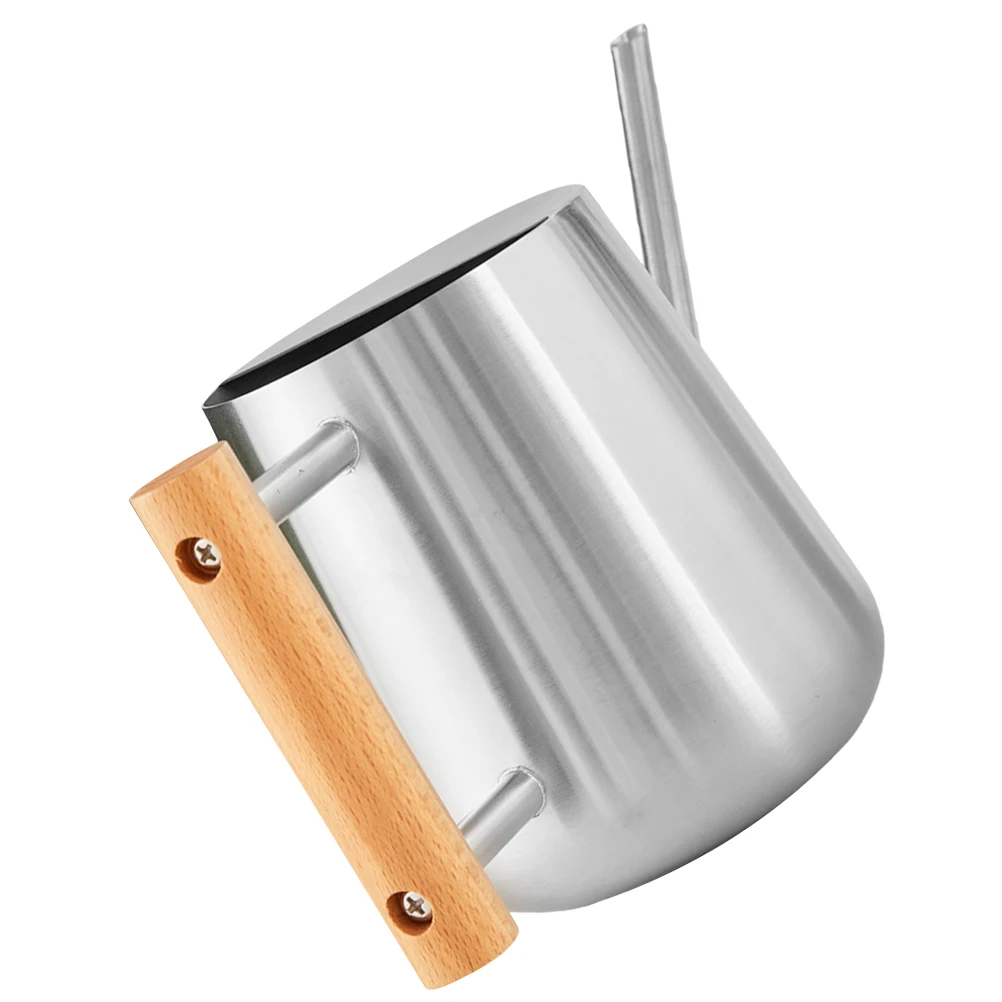 

Stainless Steel Watering Pot 900ML Durable Metal Kettle for Plants Long Spout Garden Handheld Sprinkler Can