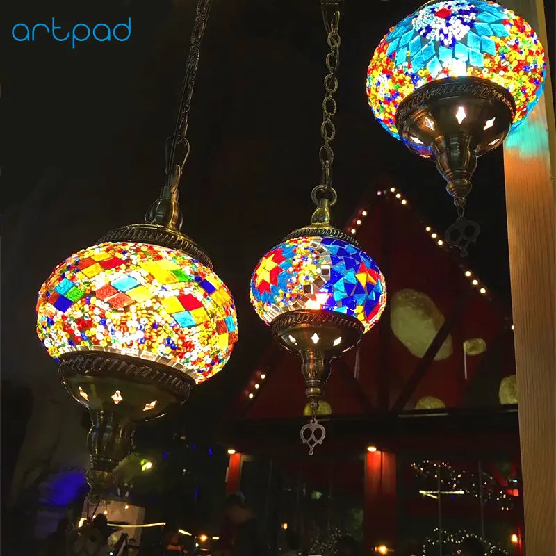 Artpad 20 Types Turkish Pendant Light Colorul National Characteristic  Handmade Chandelier Led for Cafe Shopping Store Bar