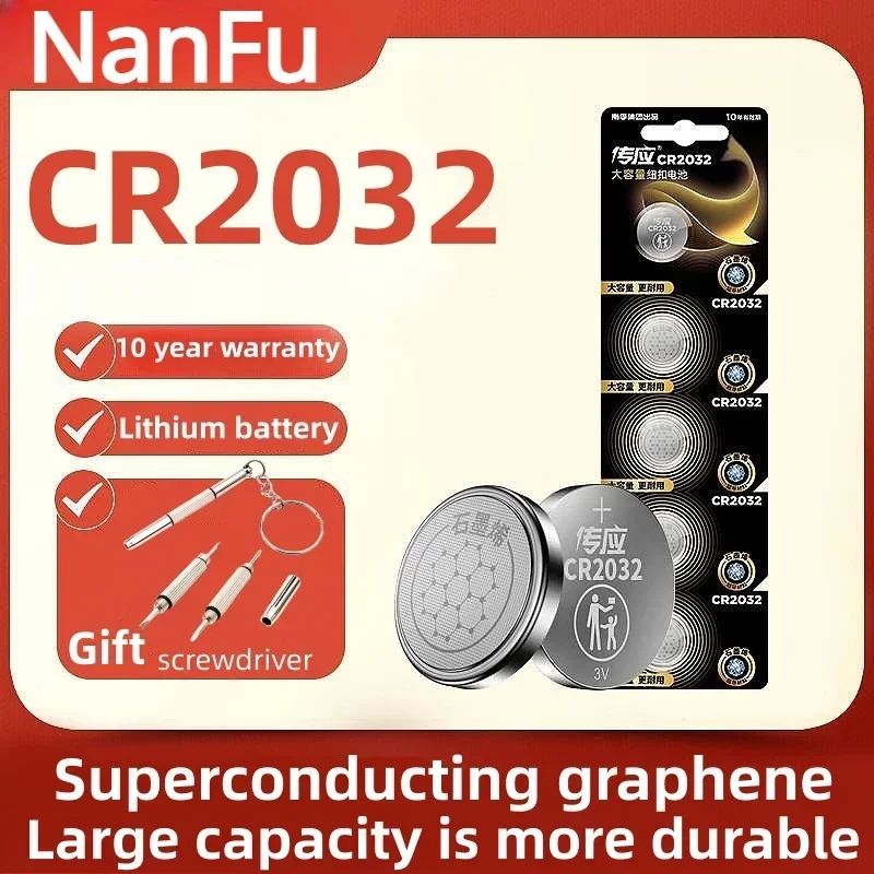 

5/30pcs Nanfu CR2032 3V Lithium Battery CR 2032 DL2032 LM2032 ER2032 240ma Coin Cell for Watch Calculator Toy Car Key