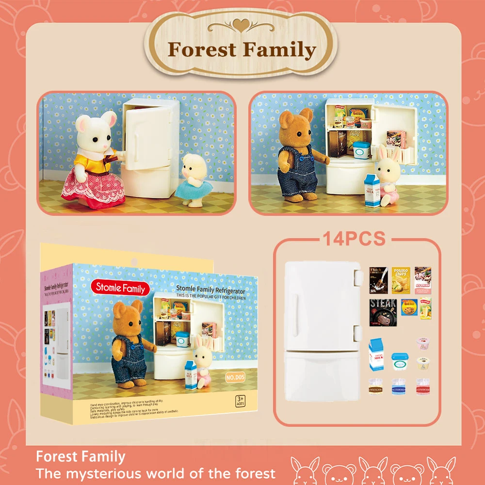 1:12 Scale Dollhouse Miniature เฟอร์นิเจอร์ Villa House Bunny Reindeer อาหารปิกนิกรถอุปกรณ์จำลองชุดของขวัญ