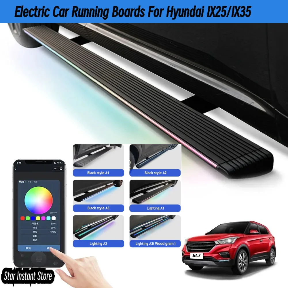 

Auto Retractable Running Boards for Hyundai IX25/IX35 Creta Venue, Electric Side Steps with LED Lights Anti-Slip Pedal