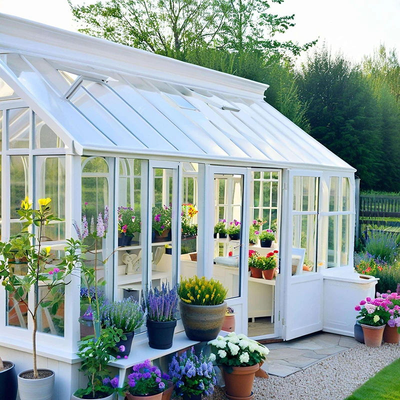 Foshan Manufacturer Custom Made Aluminum Frame Glass Sunroom Luxury Winter Garden Glass House Outdoor Terrace Patio Enclosure