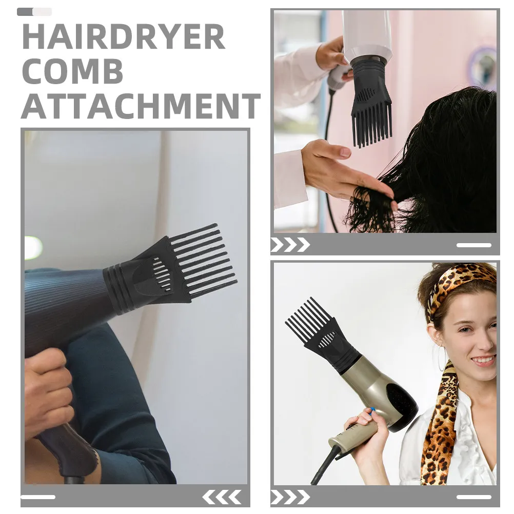 6Pcs Universal Blow Dryer Comb Attachment Set Plastic Hair Dryer Nozzle Brush Replacement for All Brands Salon Home Styling