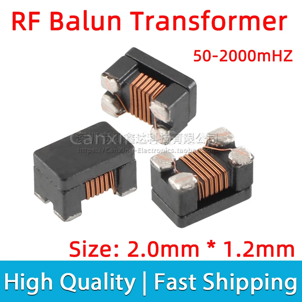 10pcs SMD 0805 SMT RF Signal Balun Transformer Frequency 50MHz-2000MHz 1:1 Balanced Transformer BW21S7511B02TF