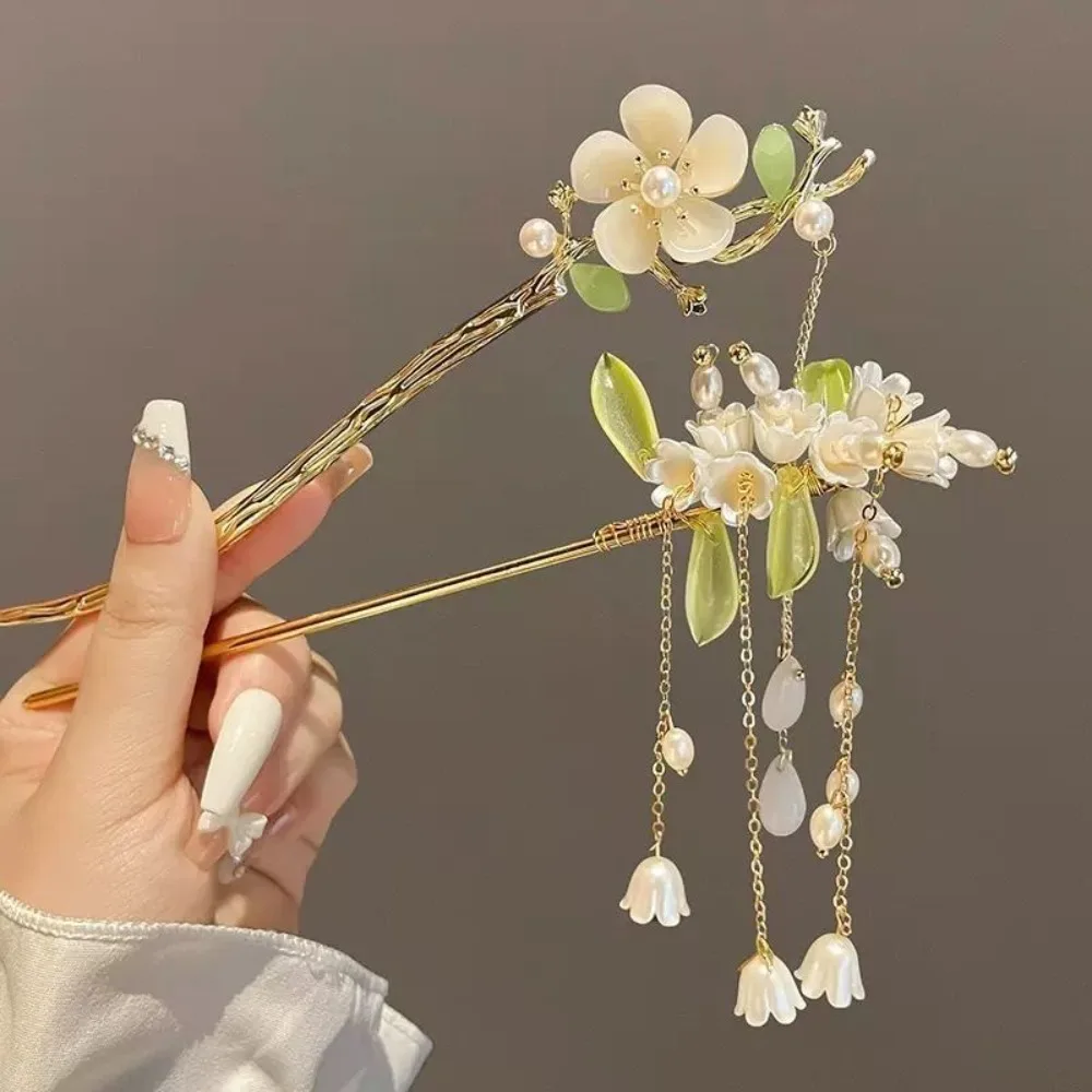 

Elegant Chinese Style Hair Clip Tassel Hair Stick Traditional Floral Design Hairstyle Accessory Women Jewelry Hairpin Hairneedle