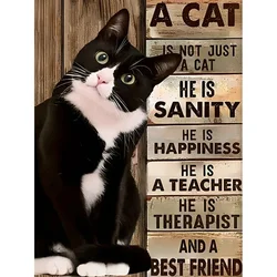 EverShine Diamond Painting Animal DIY Art Diamond Mosaic Cat Picture Of Rhinestones Embroidery Text Home Decor Gift