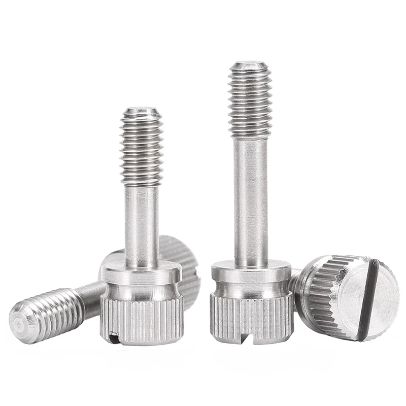 GB839 304 Stainless Steel Slotted Knurled Thumb Screws Hand Twist Finger Lock Bolts M2-M8 1/2/3/5Pcs