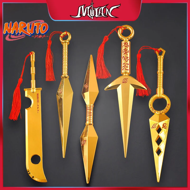 

5.5inch Game Naruto Kunai Tricolor with Red Tassel Metal Craft Model Collectible Anime Naruto Prop Cosplay Namikaze Minato Toys