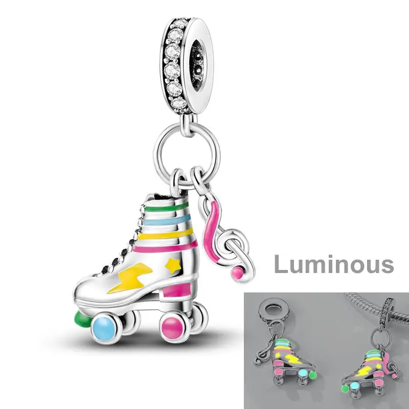 Silver Plated Funny Playable Charms Beads Smart Watch Tarot Bike Travel Dangle Fit Original Pandora Bracelet DIY Jewelry